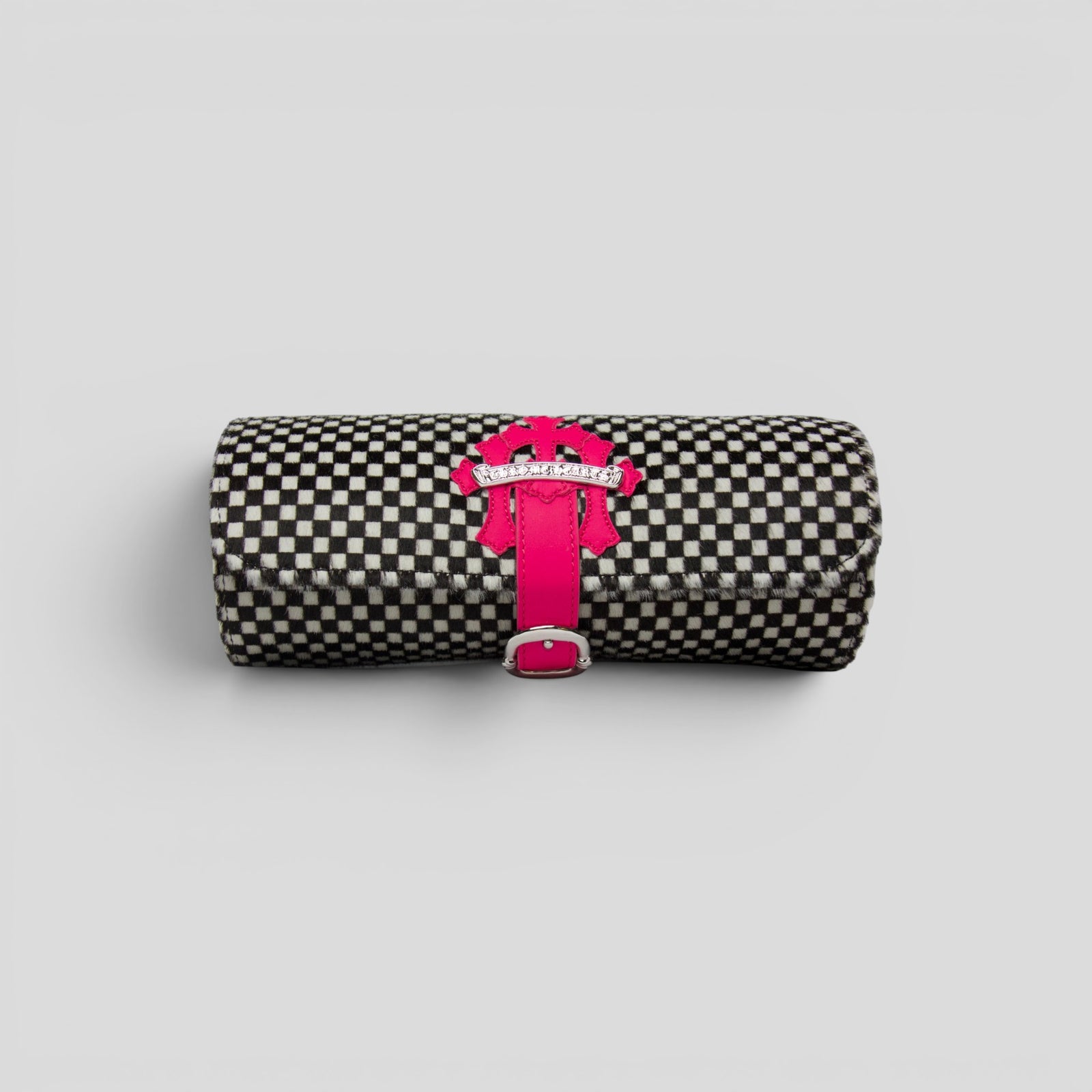 Chrome Hearts Checkered Print Watch Roll