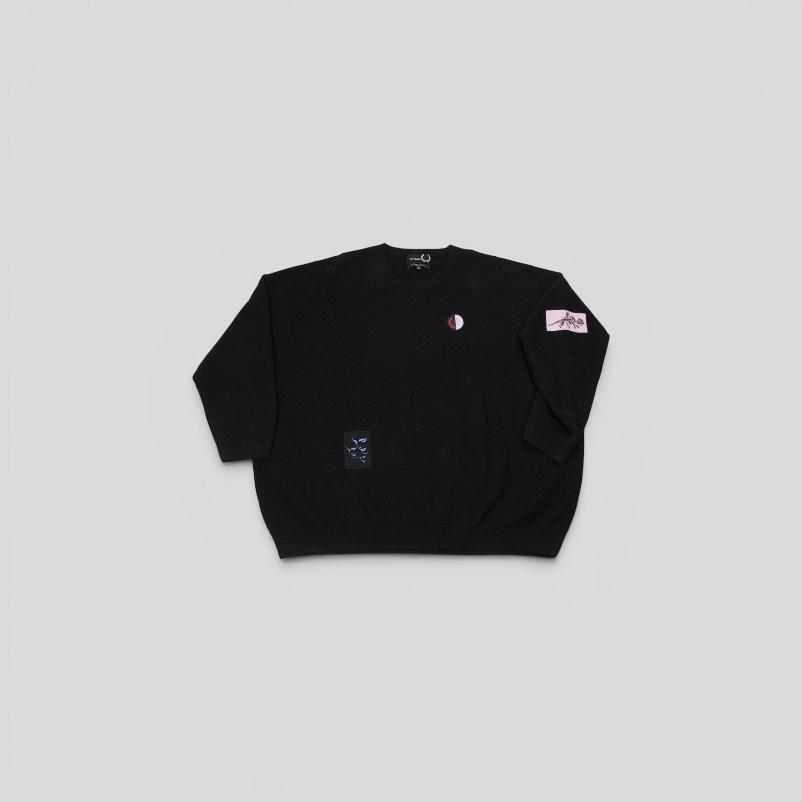 Raf Simons X Fred Perry Oversized Laurel Wreath Sweater in Black