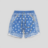 Rhude Paisley Deck Shorts in Blue