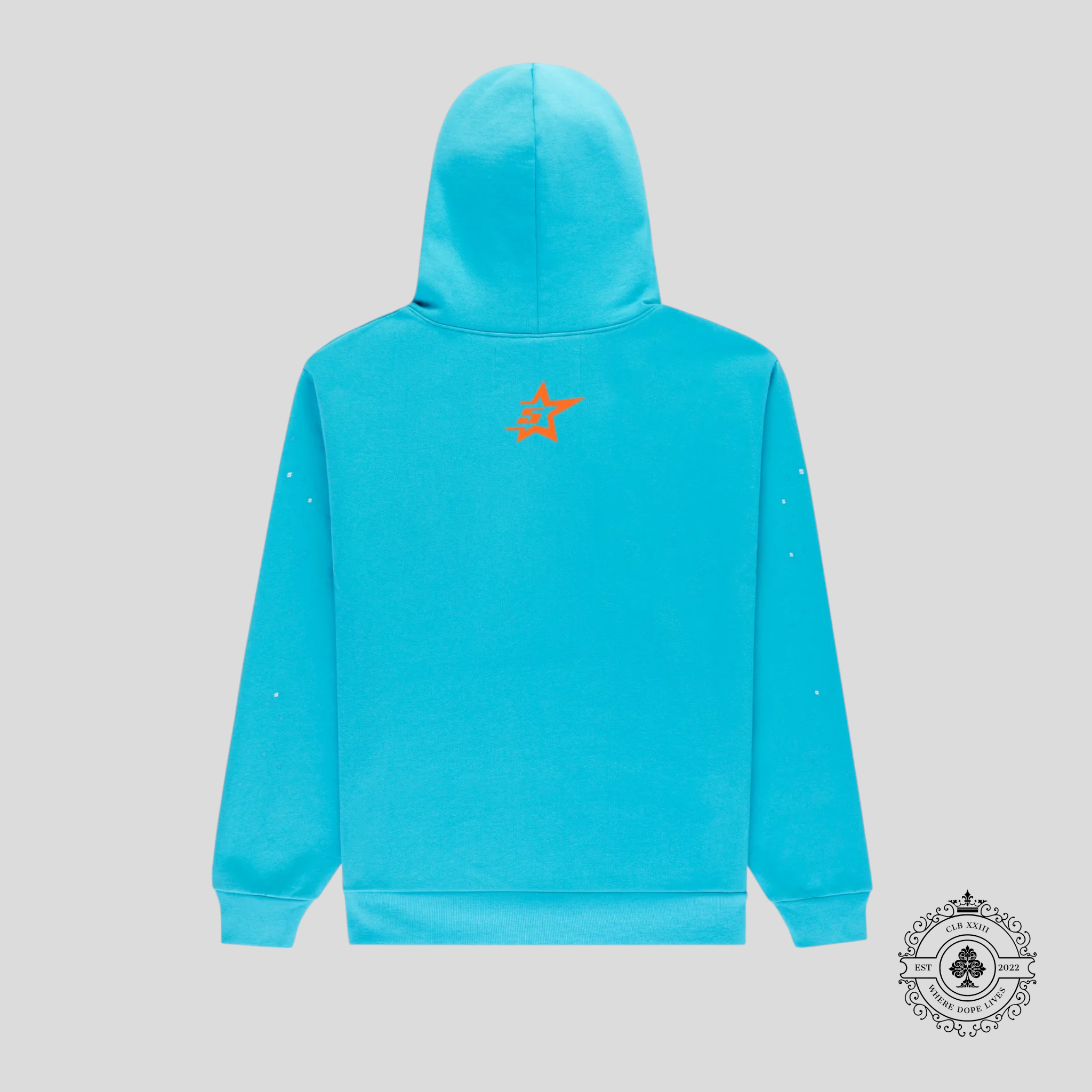 Sp5der Punk V2 Hoodie in Cyan