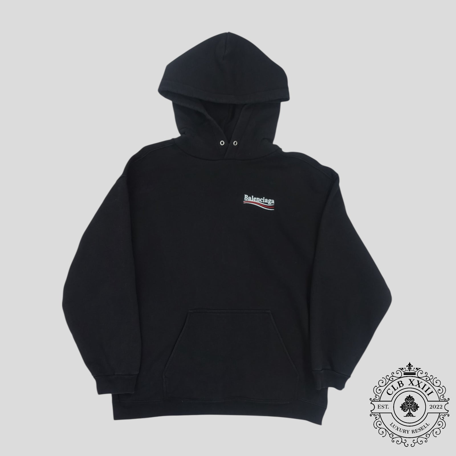 Balenciaga Political Campaign Hoodie in Black