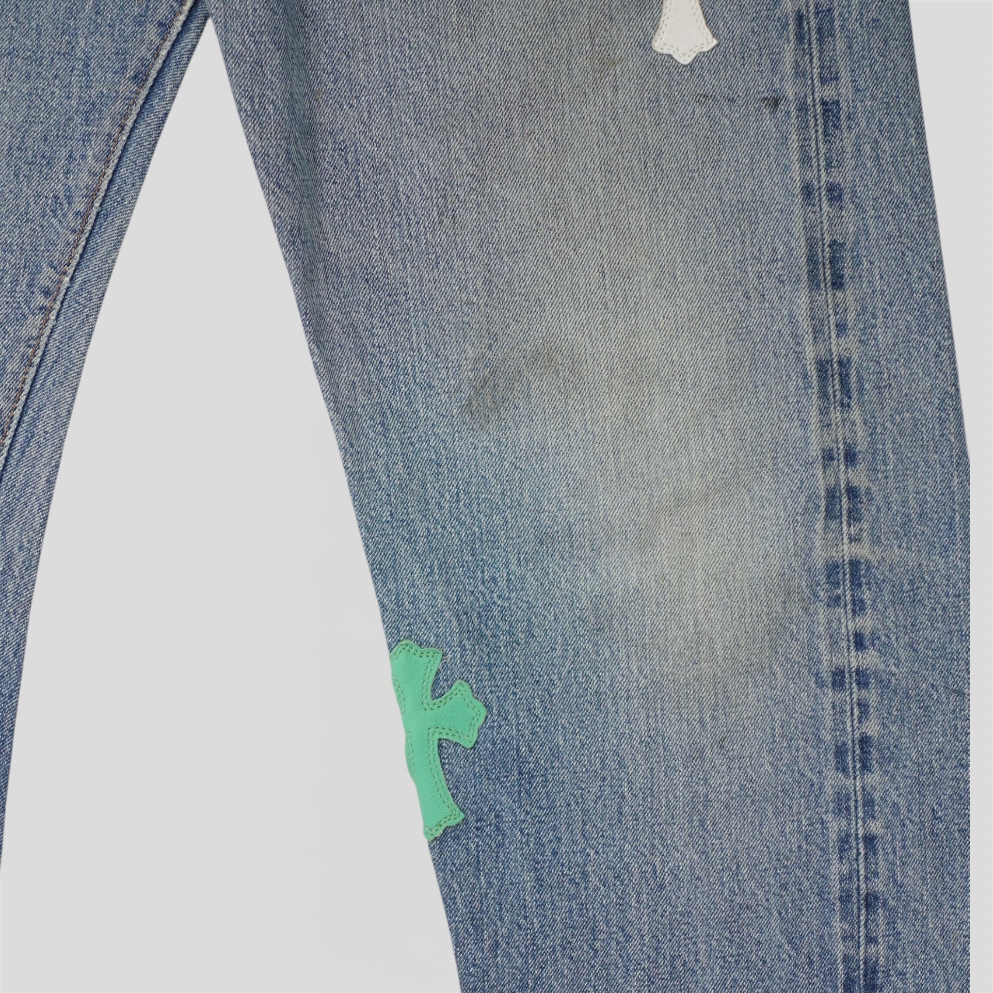 Chrome Hearts Multicolor Cross Patch Jeans