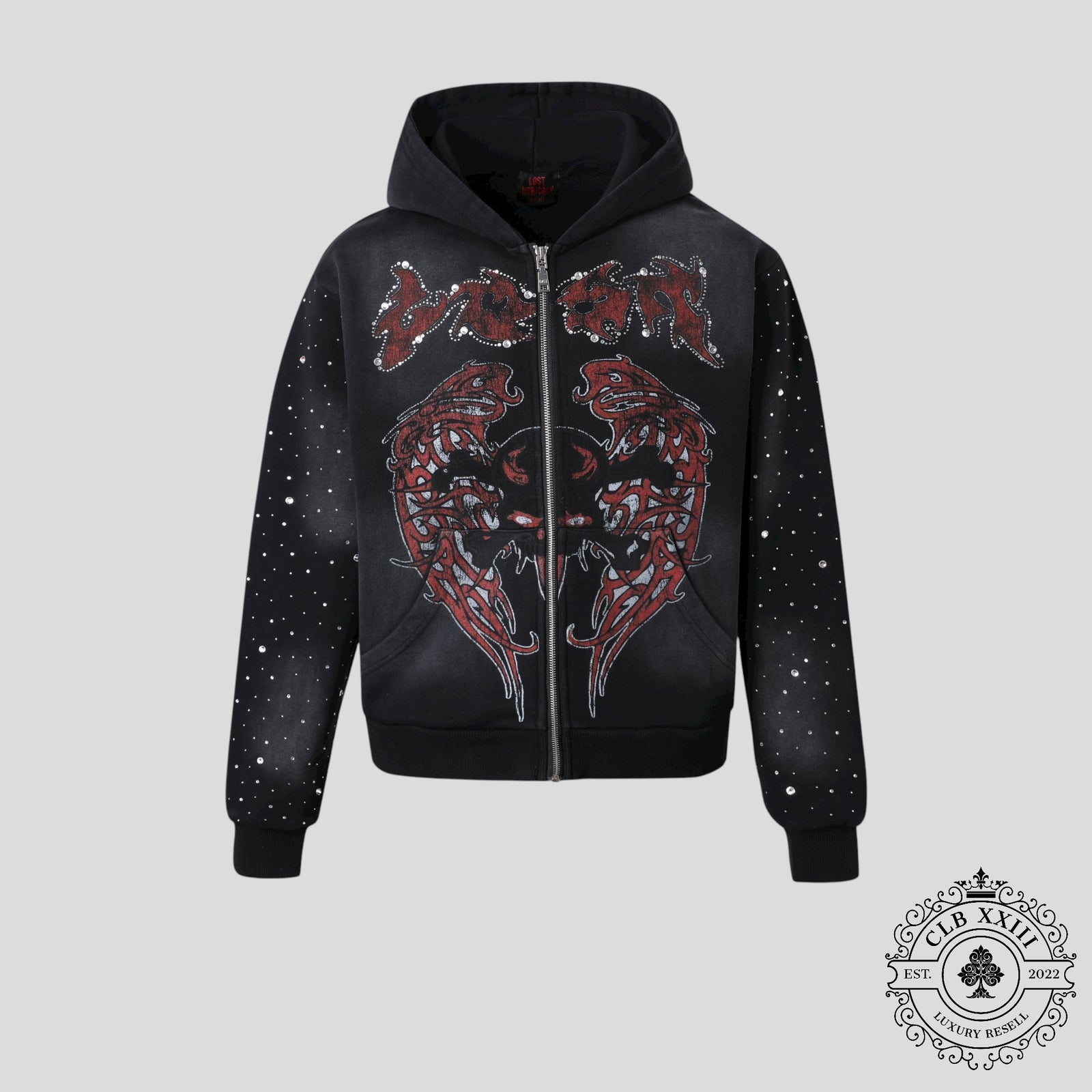 Lost Intricacy Wing Zip Up in Black