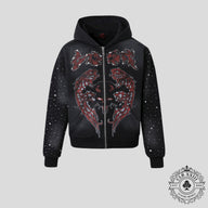 Lost Intricacy Wing Zip Up in Black