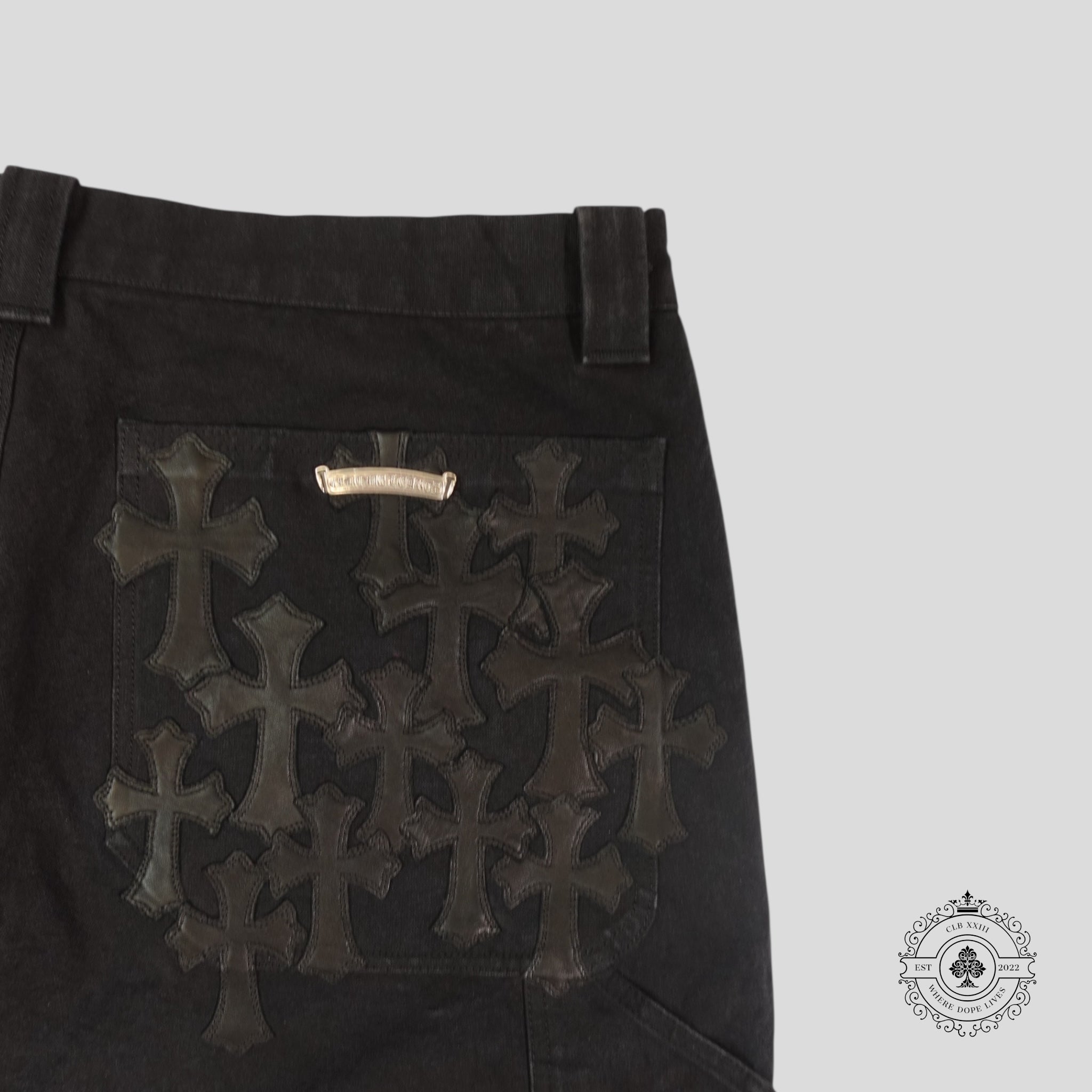 Chrome Hearts 13 Cross Patch Carpenter Shorts in Black