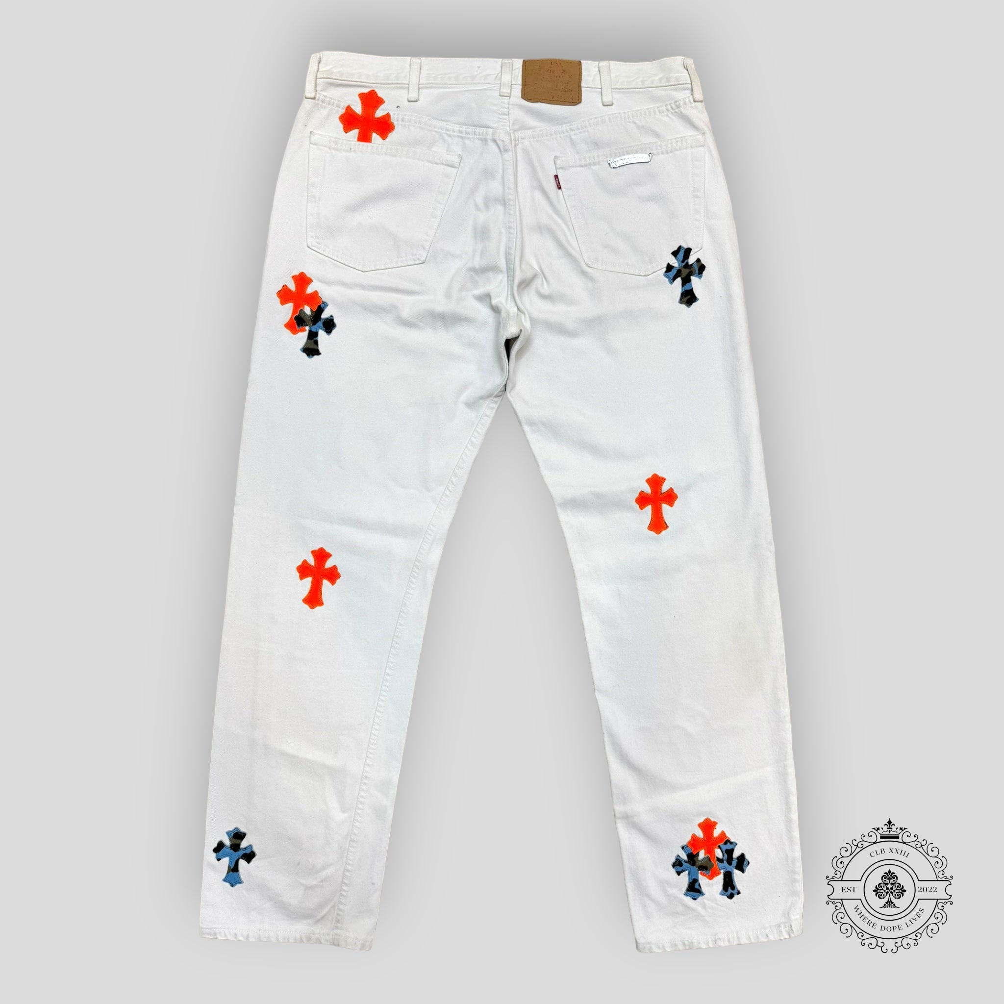 Chrome Hearts St. Barth Patch Jeans in White