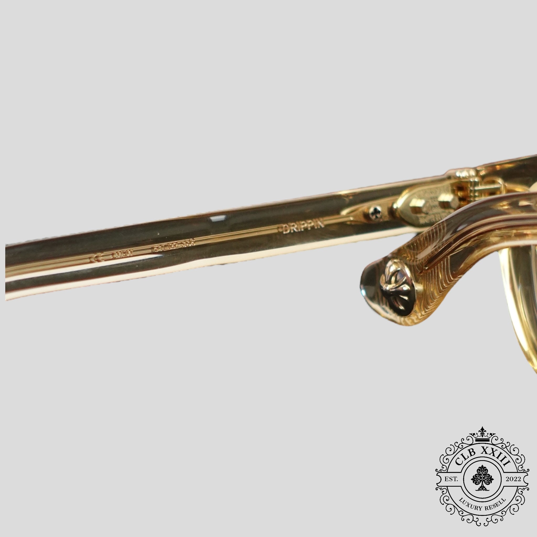 Chrome Hearts Drippin Glasses in Gold
