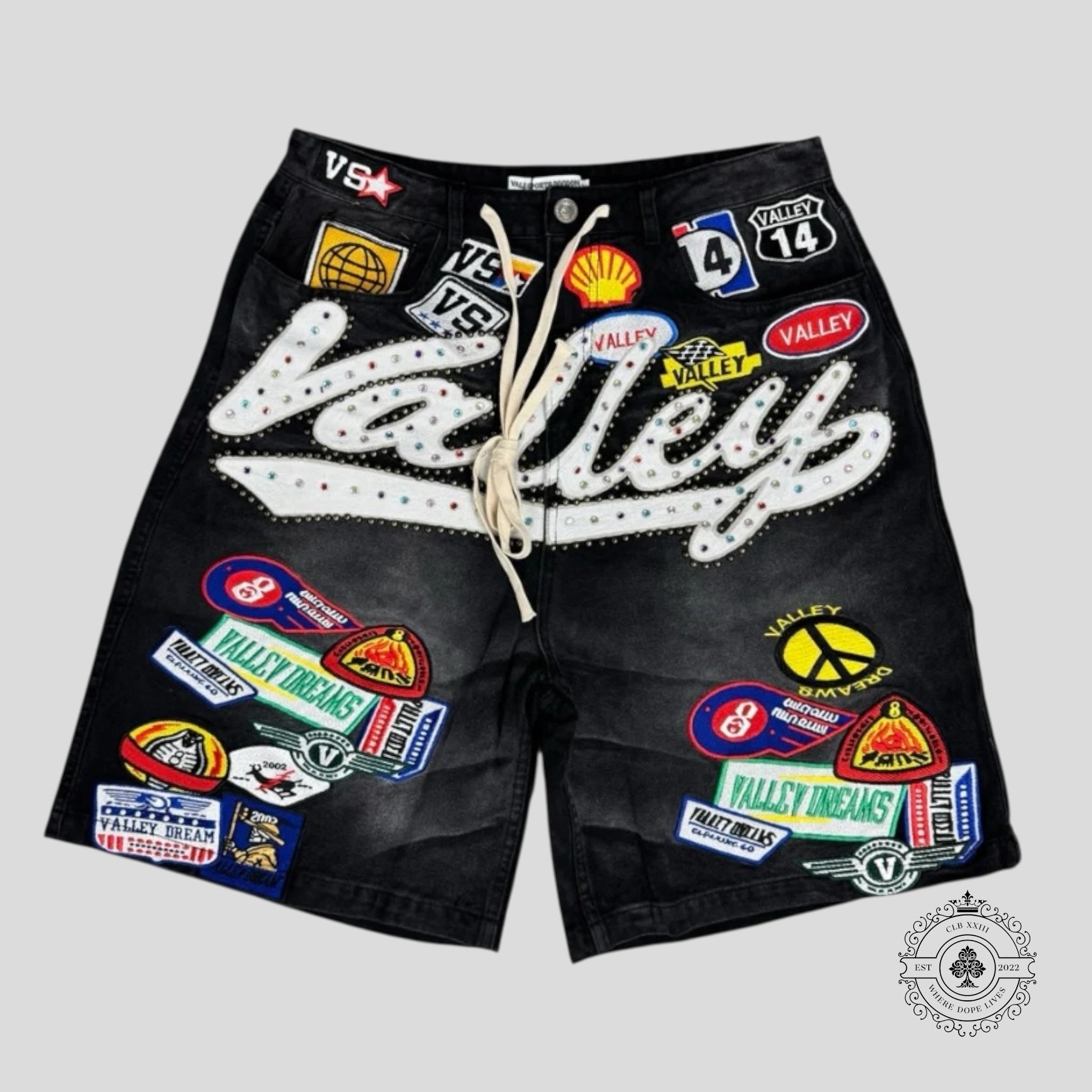 Vale 1980s Skittles Jorts In Black