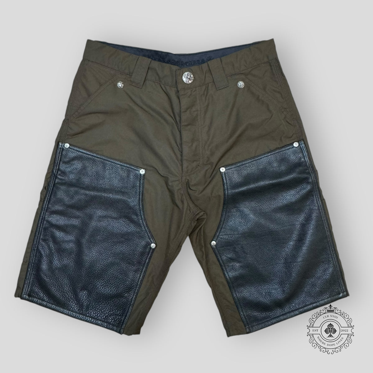 Chrome Hearts Double Knee Nylon Carpenter Short in Brown