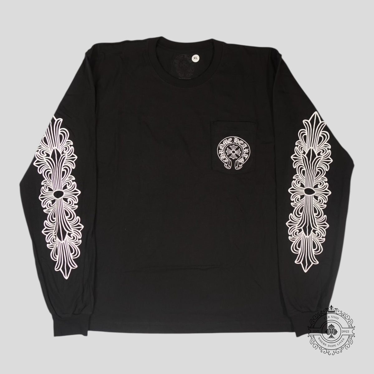 Chrome Hearts Miami Exclusive Horseshoe Logo Long Sleeve in Black