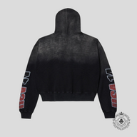 Vale USA14 Thermal Zip Up Hoodie in Black