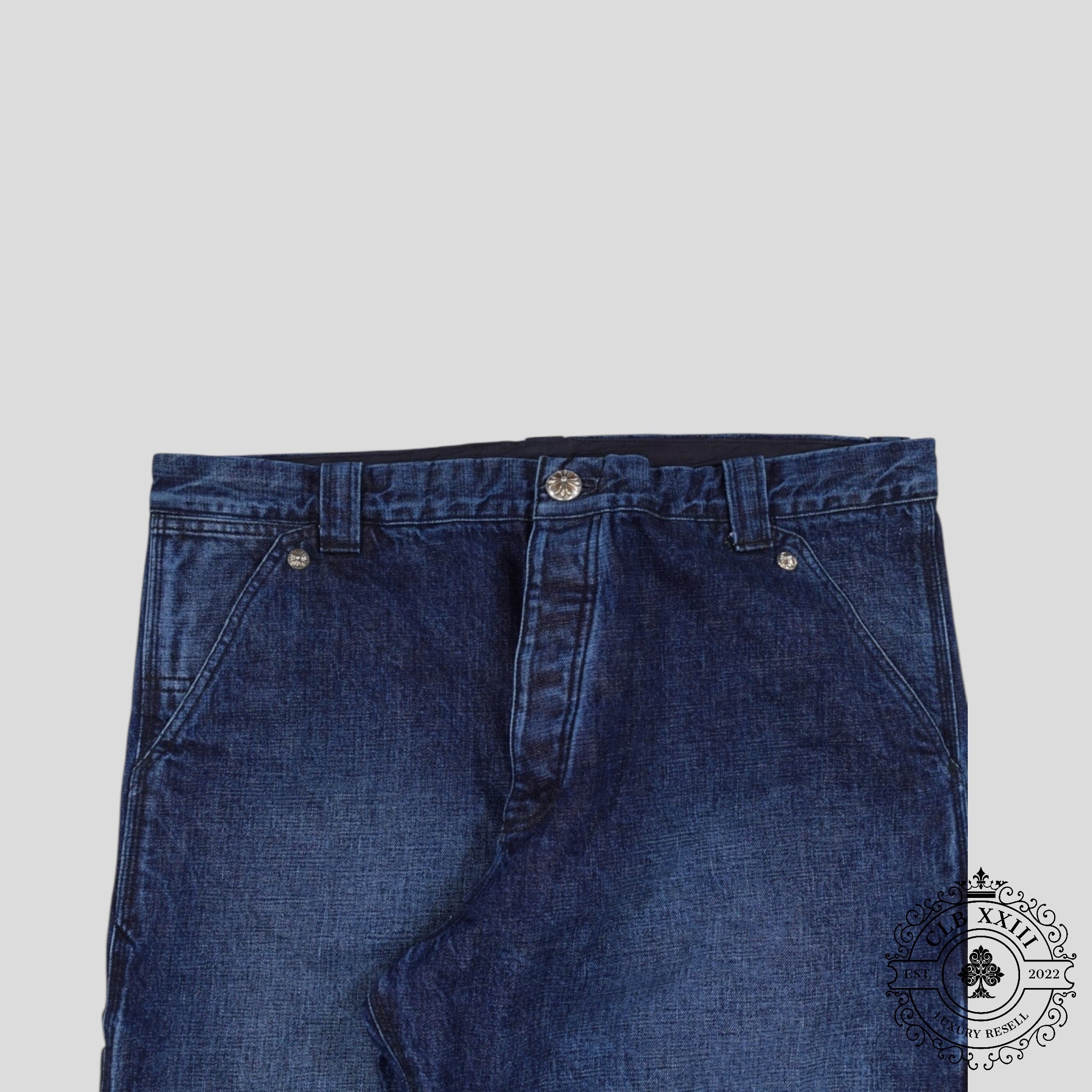 Chrome Hearts Double Turbo Diesel Carpenter Pants in Dark Wash