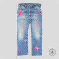 Chrome Hearts Cross Patch Jeans in Pink