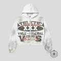 Vale Destroyer Zip Up Hoodie in Grey