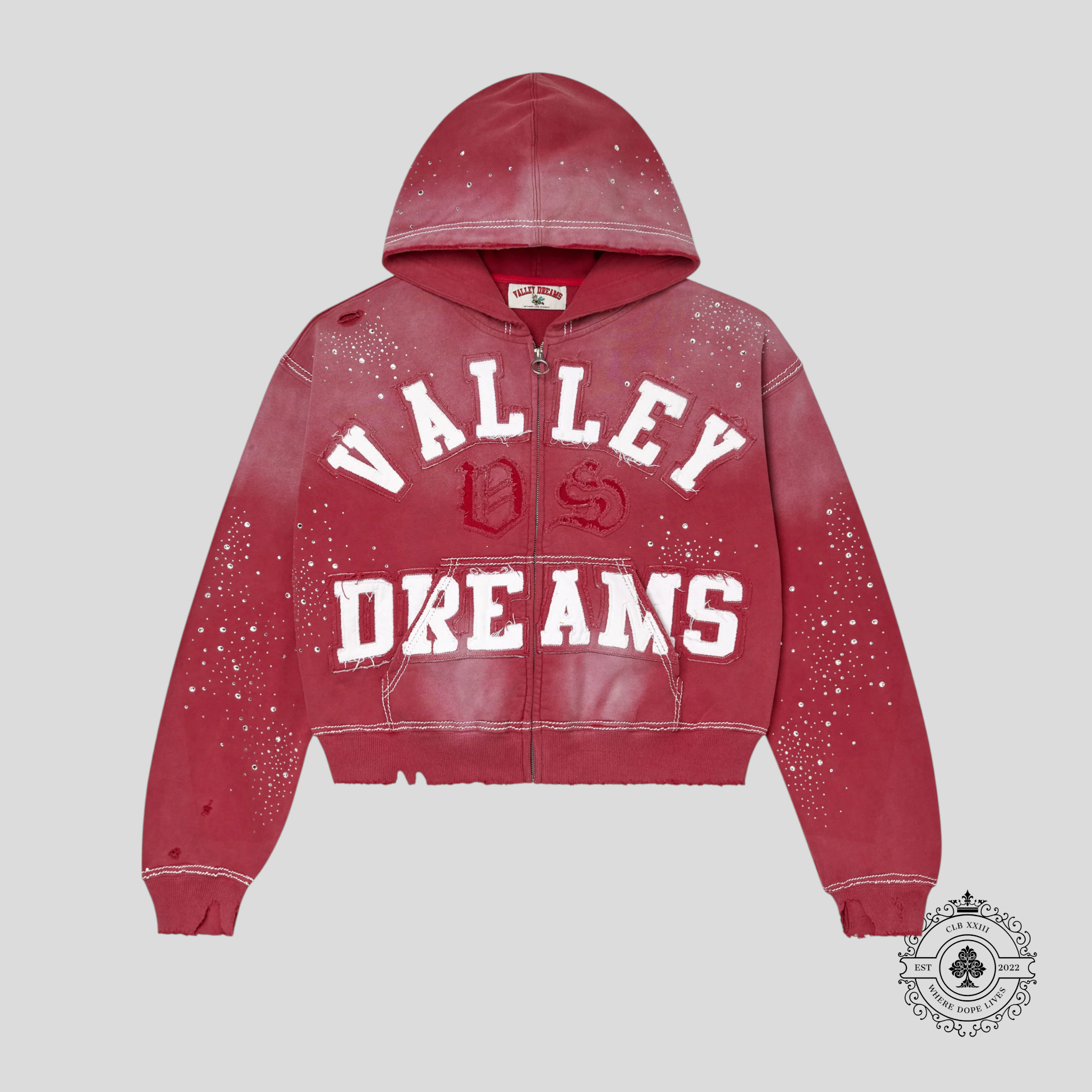 Vale Classico Zip Up Hoodie in Red