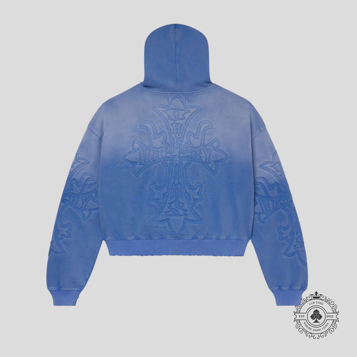 Vale Carver Zip Up Hoodie in Ice Blue