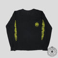 Chrome Hearts Eyechart Long Sleeve Shirt in Black/ Neon Green