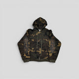 Chrome Hearts Camo Leather Patch Thermal Zip Up Hoodie