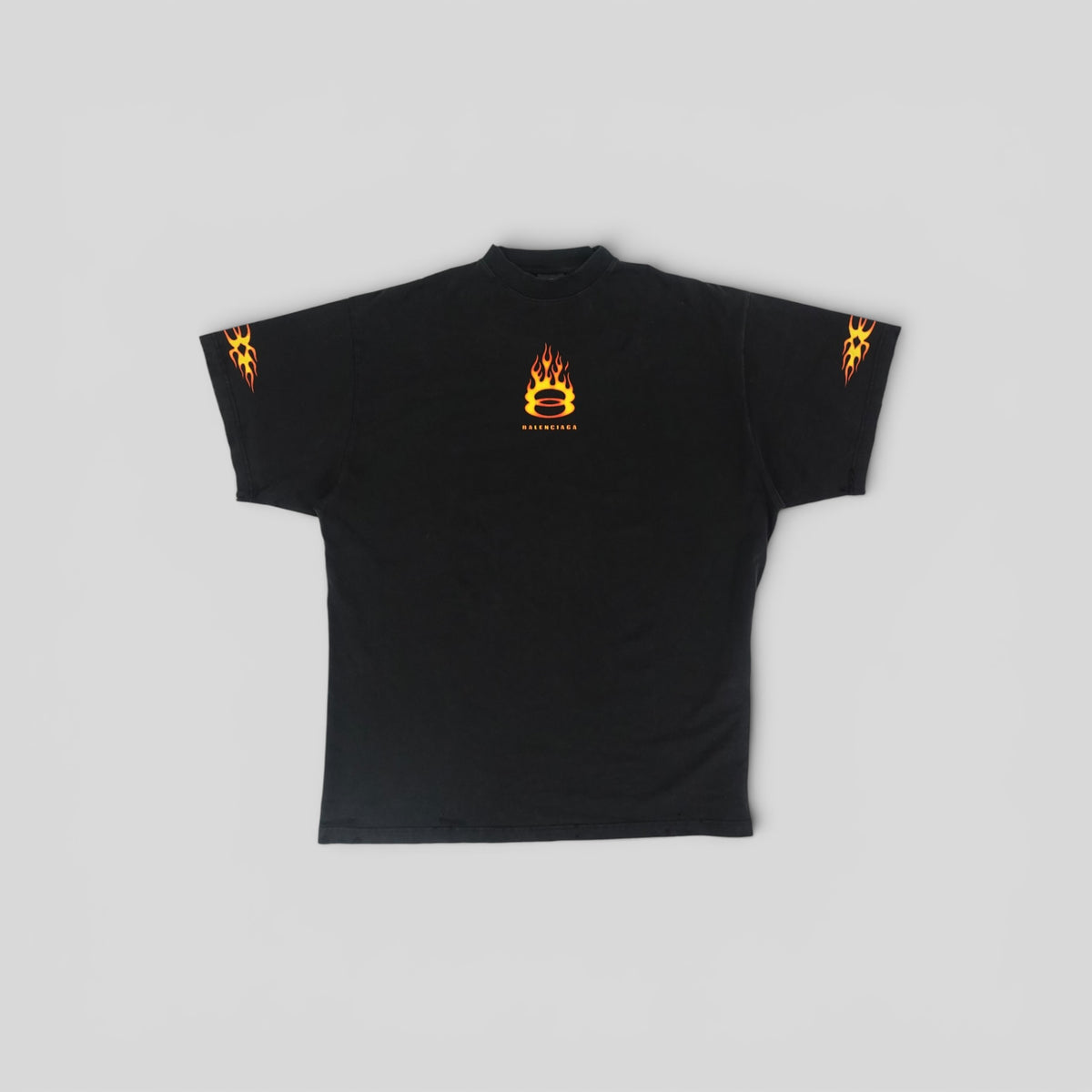 Balenciaga Flame Logo Tee in Black