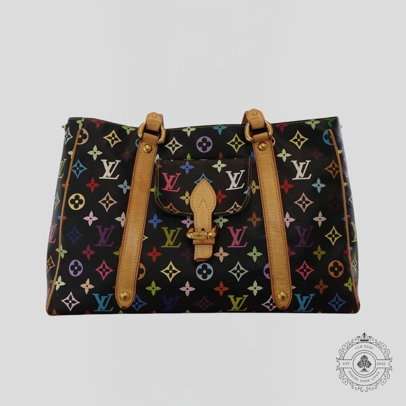 Louis Vuitton x Takashi Murakami Aurelia MM Monogram Purse in Black