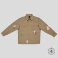 Chrome Hearts Cross Patch Work Dog Shirt in Tan/Pink