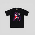 BAPE Camo Tiger Shark Tee in Black & Purple