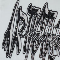 Blind Love Artistic Trafficking Rhinestone T-Shirt in White/Black