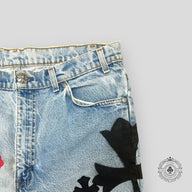 Chrome Hearts Stencil Red / Black Cross Patch Jeans