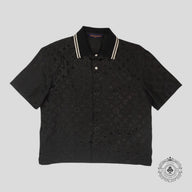Louis Vuitton Monogram Moire Jacquard Silk Shirt in Black