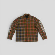 Chrome Hearts Padded Flannel Shirt in Brown / White
