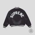 Supreme Mitchell & Ness Satin Varsity Jacket in Black