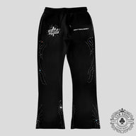 Retrovert Infinity Rhinestone Sweatpants in Black