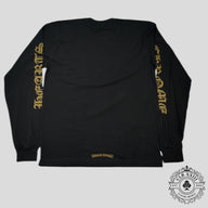 Chrome Hearts Neck Logo Long Sleeve Tee in Black/Gold