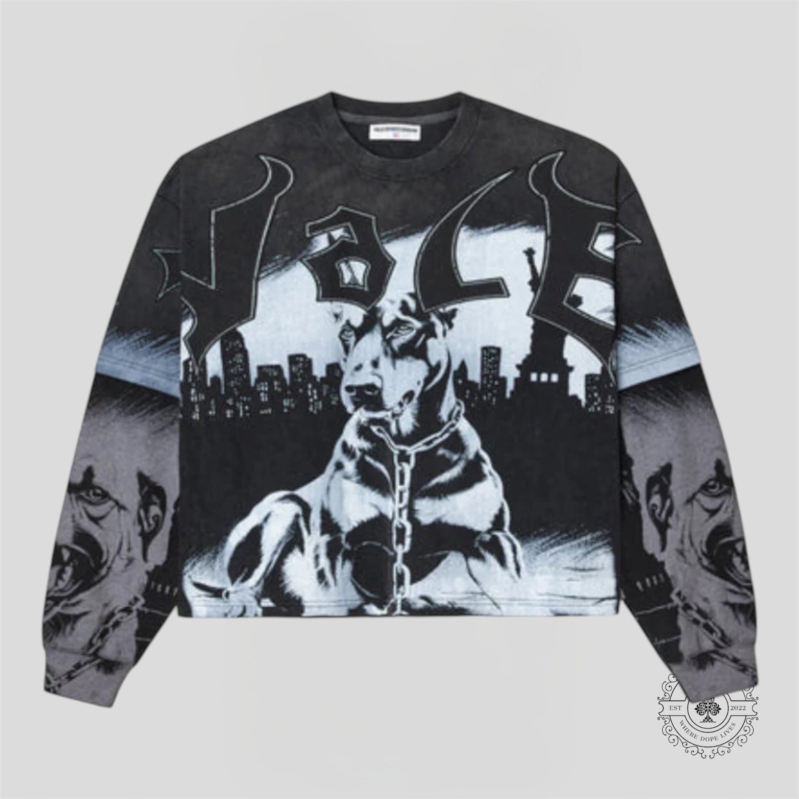 Vale Monochrome Long Sleeve Shirt in Black