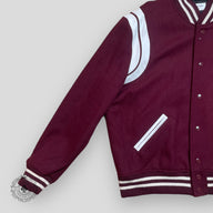 Saint Laurent Varsity Teddy Jacket in Maroon