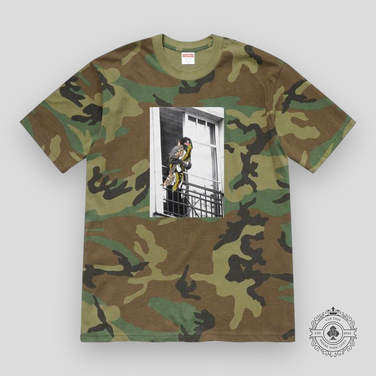 Supreme x ANTIHERO Balcony Tee 'Woodland Camo'