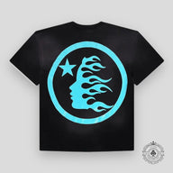 Hellstar Sport Logo Gel T-shirt in Black / Aqua
