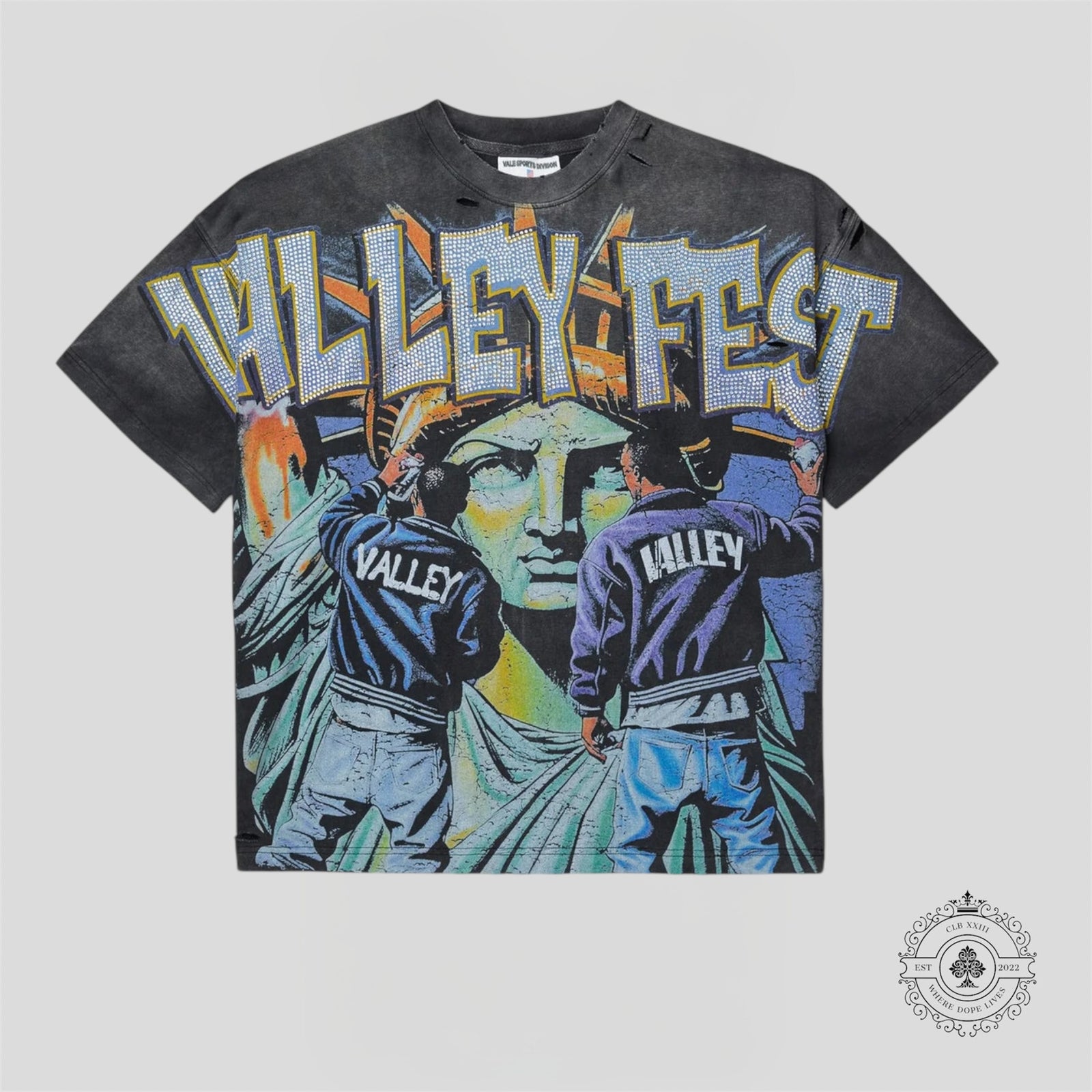 Vale Bling Graffiti T-Shirt in Black
