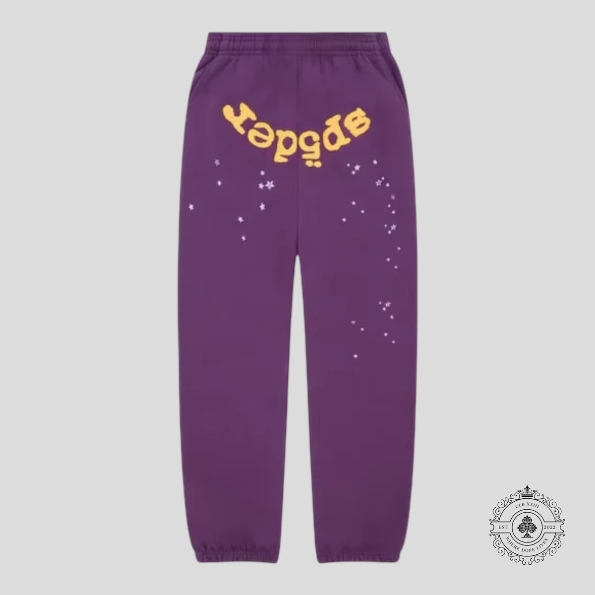 Sp5der Star OG Web V2 Sweatpants in Purple
