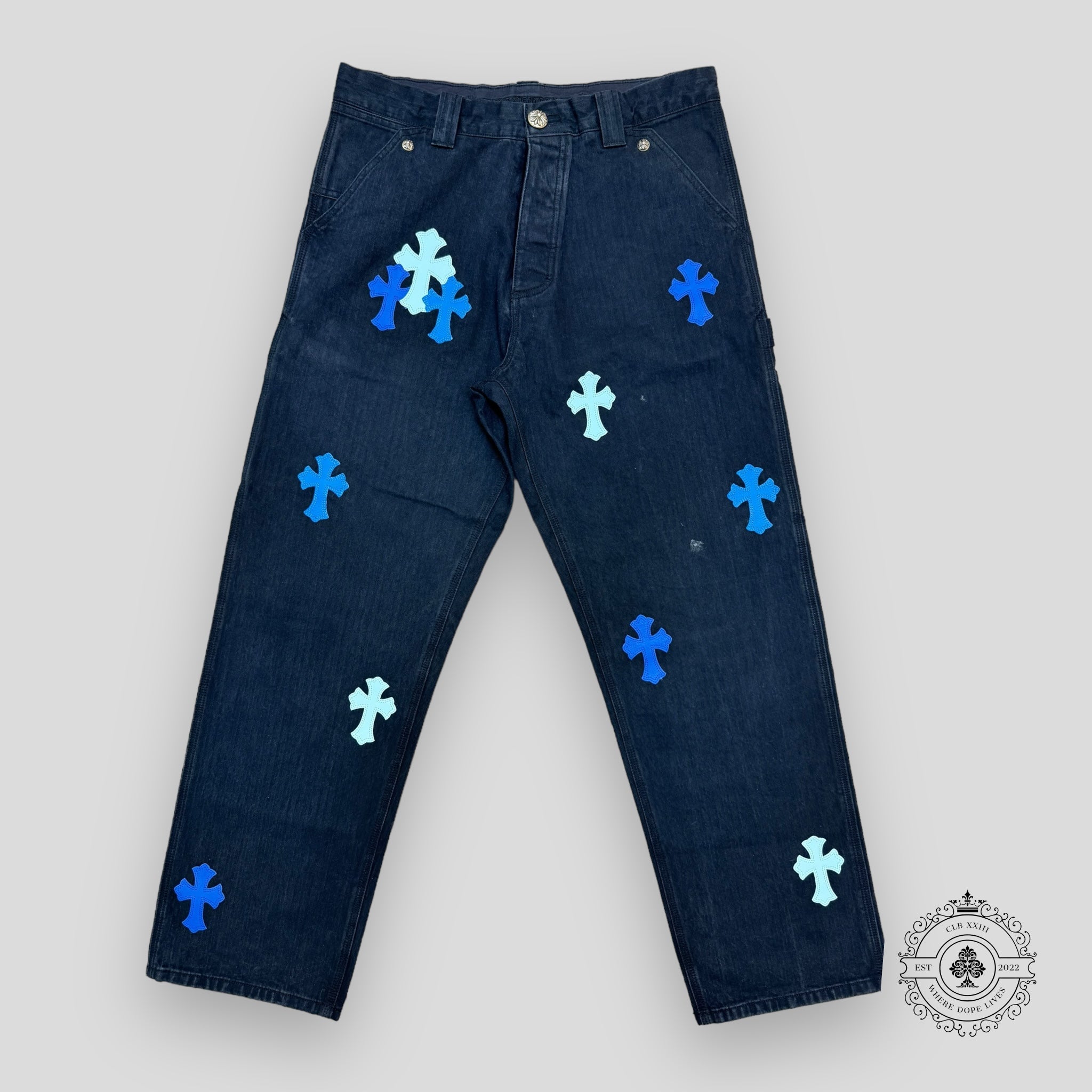 Chrome Hearts Blue Cross Patch Jeans