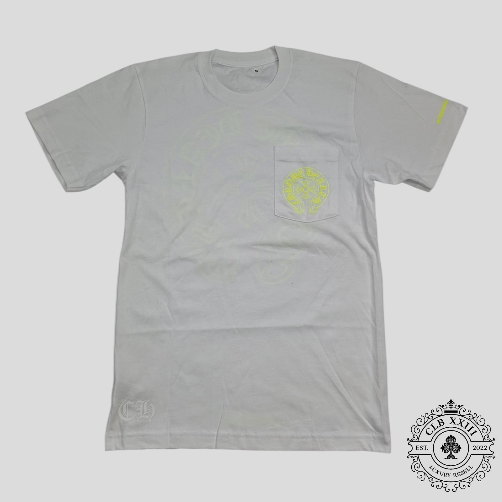 Chrome Hearts Horseshoe Logo Pocket Tee in White / Green