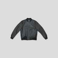 CLB XXIII Louis Vuitton reversible brown bull leather and polyamide blouson jacket with ribbed trim and zip closure