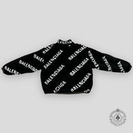 Balenciaga Faux Fur Zip-Up Hoodie in Black / White