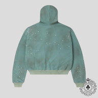 Vale Forever Bank Zip Up Hoodie in Dark Mint