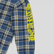 Chrome Hearts Padded Flannel Shirt in Blue / Yellow