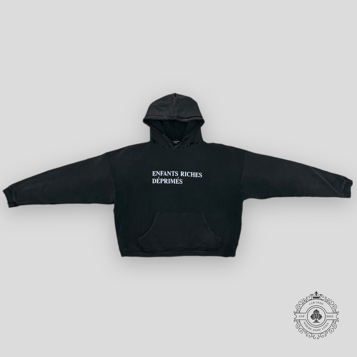 Enfants Riches Déprimés Classic Logo Hoodie in Sun Faded Black