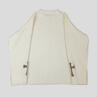 Chrome Hearts Leopard Cross Patch Cashmere Sweater in Cream