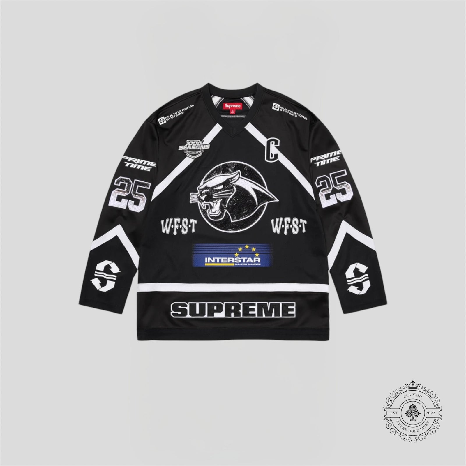 Supreme Rhinestone Hockey Jersey in Black