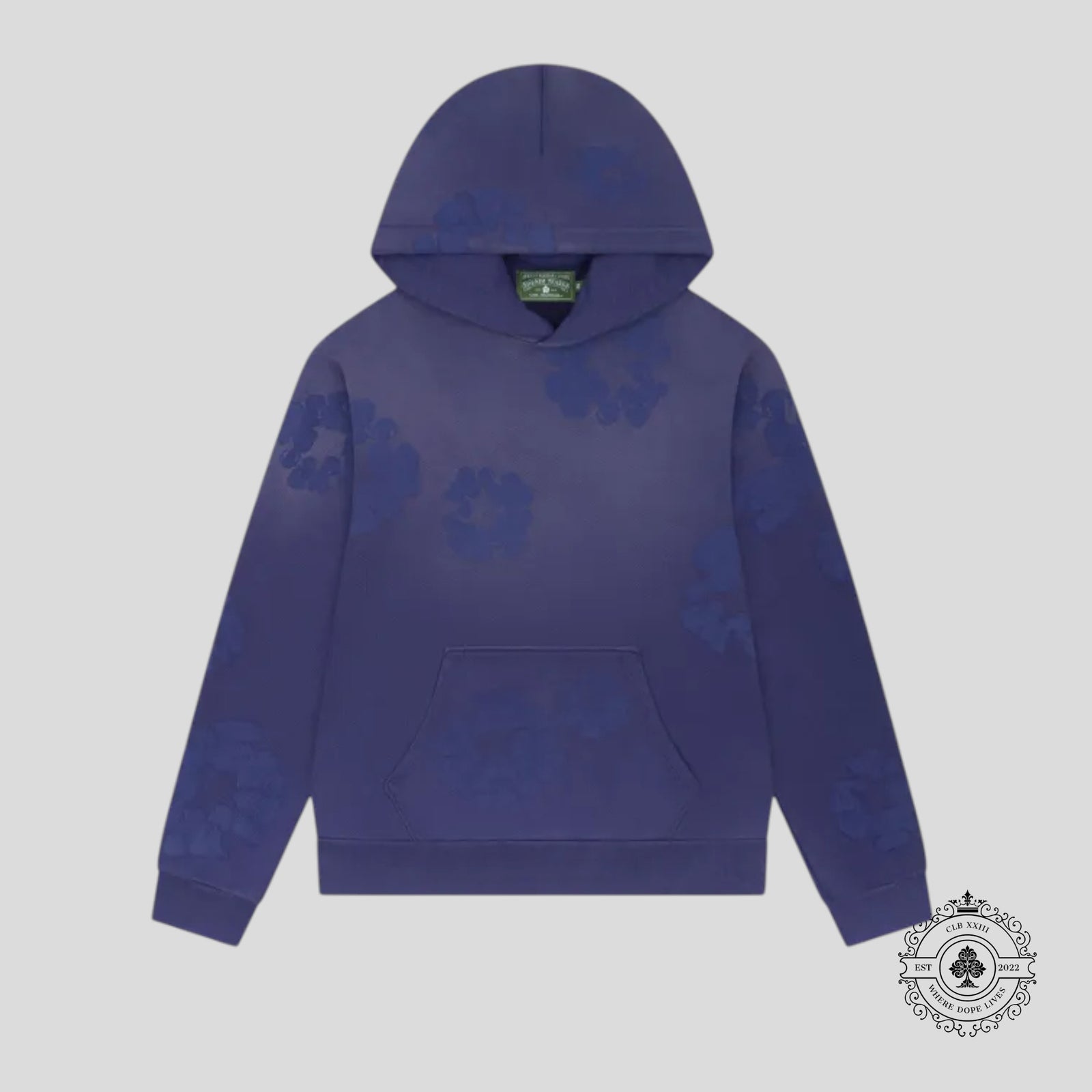 Denim Tears Mono Wreath Hoodie in Navy