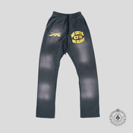 Hellstar No Guts No Glory Flare Bottom Sweatpants in Midnight Dye Black